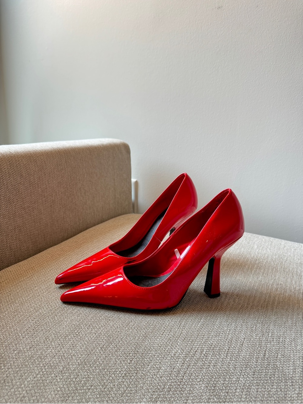 H&M Red Patent Pointed-Toe Stiletto Pumps